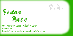 vidor mate business card