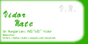 vidor mate business card